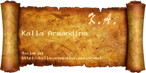 Kalla Armandina névjegykártya